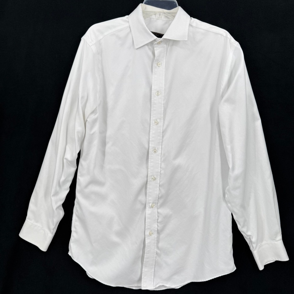 Jos. A. Bank Reserve Men's White Dress Shirt 16.5‎ 36 Button Front Custom Fit